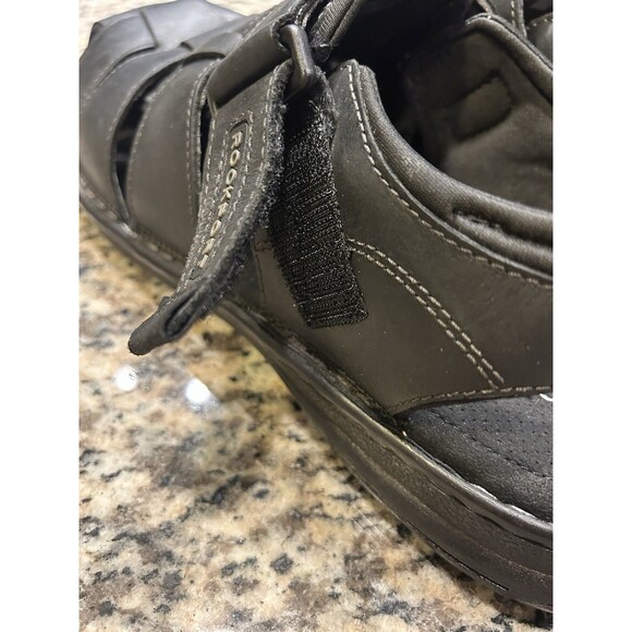 NEW Rockport Darwyn Sandals Men’s Size 12 Black Leather Fisherman Trutech